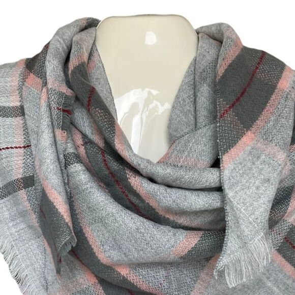 MULTI SEASON OVERSIZED PLAID BLANKET SCARF - Picture 4 of 5